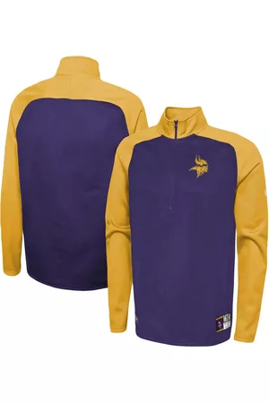 New Era Men Sports Jackets - Men's Minnesota Vikings Combine Authentic O-Line Raglan Half-Zip Jacket