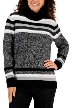 Karen Scott Women's Cable-Knit Turtleneck Cotton Sweater, Created for Macy's  - Macy's