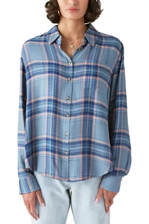 Lucky Brand Women Tops - Women's Plaid Button-Down Boyfriend Shirt