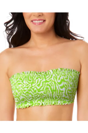 California Waves Women Bandeau Bikinis - Salt + Cove Juniors' Zoorama Smocked Bandeau Bikini Top, Created for Macy's Women's Swimsuit