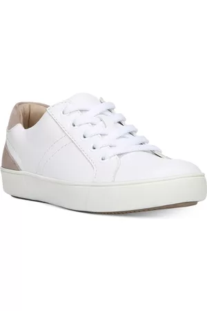 Naturalizer Morrison Lace Up Sneakers - White/Taupe Leather