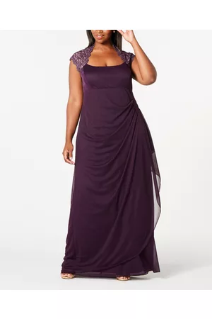 Xscape Women Evening Dresses & Gowns - Plus Size Ruched Lace Gown
