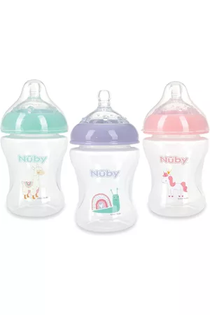 NÛBY Baby Baby Bottles with Slow Flow Nipple, 3 Pack, 8oz