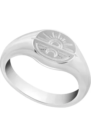 And Now This Silver Plated Sun Moon Disc Ring