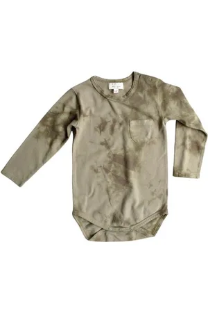 The Simple Folk Baby Organic Cotton Tie-Dye Onesie - Olive/Sage Tie-Dye
