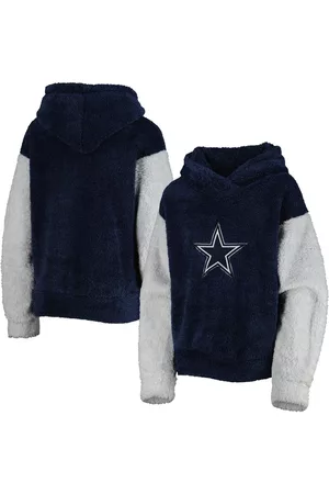 Outerstuff Girls Hoodies - Girls Youth Navy, Gray Dallas Cowboys Game Time Teddy Fleece Pullover Hoodie