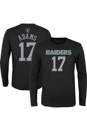 Outerstuff Youth Boys and Girls Davante Adams Black Las Vegas Raiders Mainliner Player Name and Number Long Sleeve T-shirt