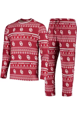Concepts Sport Men's Crimson Oklahoma Sooners Ugly Sweater Knit Long Sleeve Top and Pant Set
