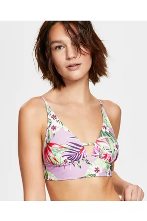 Salt + Cove Salt+ Cove Juniors' Printed Front-Tab Bikini Top, Created For Macy's Women's Swimsuit