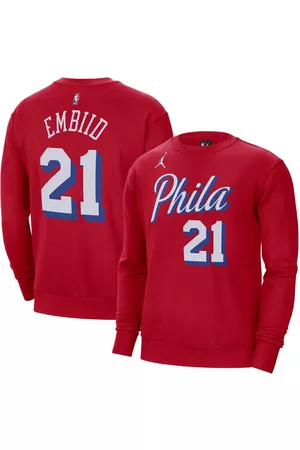 Jordan Men's Brand Joel Embiid Philadelphia 76ers Statement Name and Number Pullover Sweatshirt