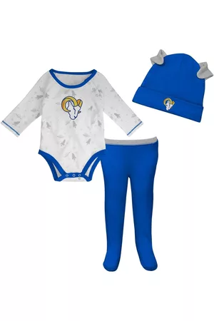 Outerstuff Newborn Infant Boys and Girls White, Royal Los Angeles Rams Dream Team Onesie Pants Hat Set - White, Royal