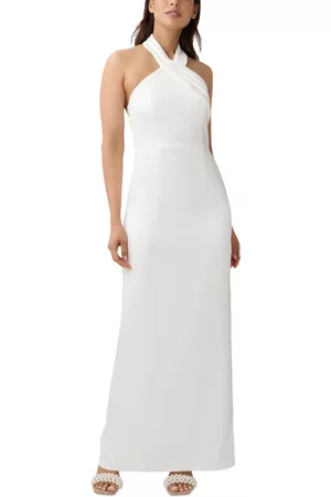 Adrianna Papell Women's Halter-Neck Sleeveless Fitted Gown
