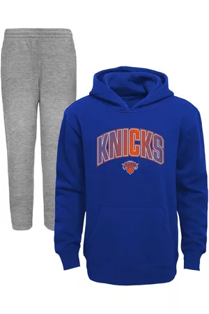 Outerstuff Girls Sports Hoodies - Preschool Boys and Girls Blue, Heather Gray New York Knicks Double Up Pullover Hoodie Pants Set