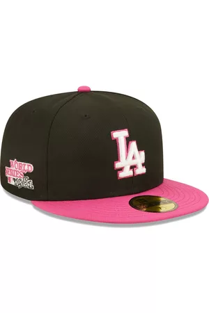 New Era Men's Black, Pink Los Angeles Dodgers 1981 World Series Champions Passion 59FIFTY Fitted Hat