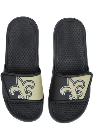 FOCO Youth Boys and Girls New Orleans Saints Colorblock Big Logo Legacy Slide Sandals