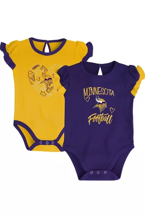 Outerstuff Newborn and Infant Boys and Girls Purple, Gold Minnesota Vikings Too Much Love Two-Piece Bodysuit Set