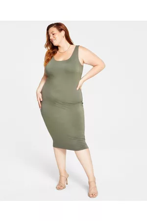 Bar Iii Women Bodycon Dresses - Trendy Plus Size Sleeveless Bodycon Midi Dress, Created for Macy's