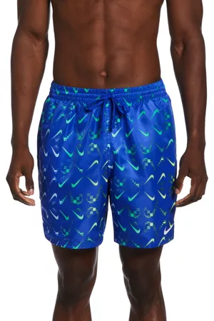 Nike Men's Lap Digi Swoosh Ombre Logo-Print 7" Swim Trunks