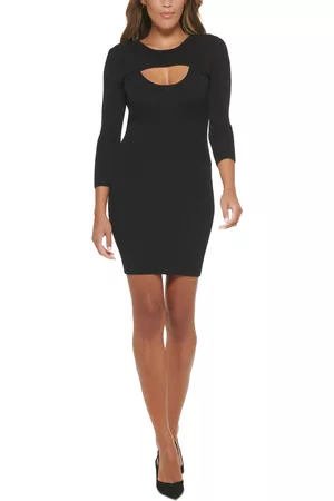 Calvin Klein Women's X-Fit Ribbed Front-Cutout Sweater Dress