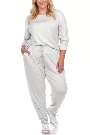 White Mark Plus Size Lounge Set, 2-Piece