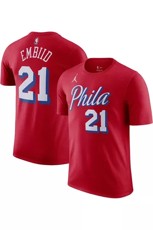 Jordan Men's Brand Joel Embiid Philadelphia 76ers 2022/23 Statement Edition Name and Number T-shirt