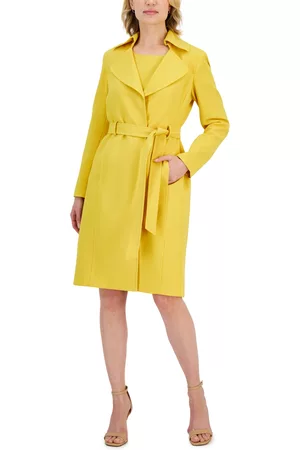 Le Suit Women Office & Work Dresses - Women's Crepe Belted Trench Jacket & Sheath Dress Suit, Regular and Petite Sizes