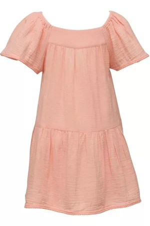 Snapper Rock Toddler, Child Girls Peach Flutter Sleeve Beach Dress