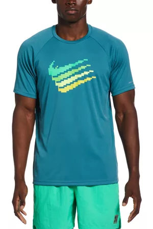 Nike Men's Digi Swoosh Dri-fit Stretch Upf 40+ Logo Graphic Rash Guard
