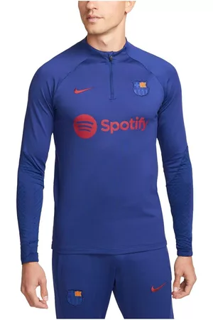 Nike Men Long sleeved Shirts - Men's Barcelona Strike Drill Performance Quarter-Zip Raglan Long Sleeve Top