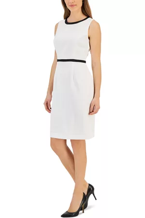 Kasper Women's Stretch Combo Contrast Trim Sheath Dress