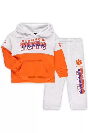 Outerstuff Toddler Boys and Girls Heather Gray, Orange Clemson Tigers Playmaker Pullover Hoodie and Pants Set - Heather Gray, Orange