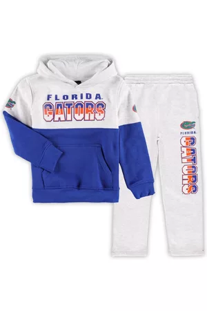 Outerstuff Little Boys and Girls Heather Gray, Royal Florida Gators Playmaker Pullover Hoodie and Pants Set - Heather Gray, Royal