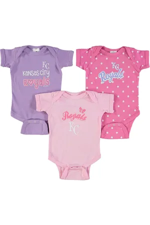 Soft As A Grape Girls Infant Pink, Purple Kansas City Royals 3-Pack Rookie Bodysuit Set - Pink, Purple