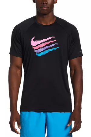 Nike Men Swimwear - Men's Digi Swoosh Dri-fit Stretch Upf 40+ Logo Graphic Rash Guard