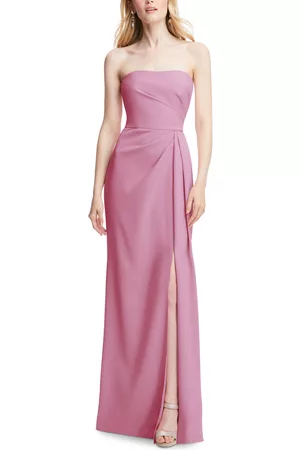 AFTER SIX Women's Pleated High-Slit Strapless Evening Gown