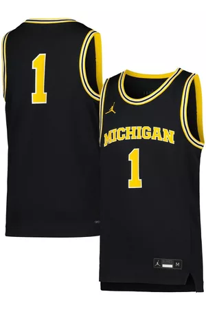 Jordan Youth Boys Brand #1 Michigan Wolverines Icon Replica Basketball Jersey