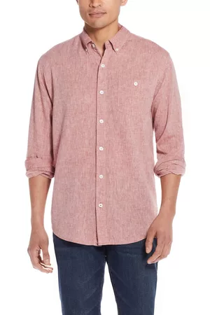 Weatherproof Men's Linen Cotton Long Sleeve Button Down Shirt
