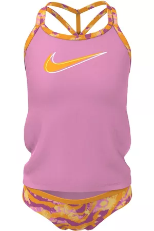 Nike Big Girls Watercolor T-Crossback Tankini Top and Bottom, 2 Piece Set