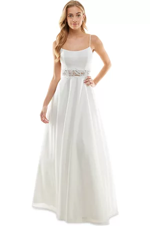 City Juniors' Lace-Inset Formal Gown