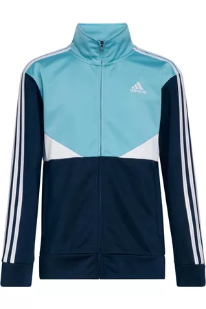 adidas Big Boys Active Zip Front Sportswear Color Block Tricot Jacket