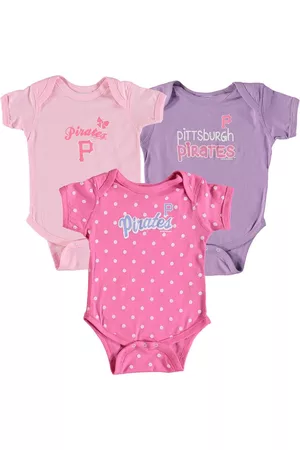 Soft As A Grape Girls Infant Pink, Purple Pittsburgh Pirates 3-Pack Rookie Bodysuit Set - Pink, Purple