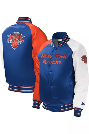 Starter Youth Boys and Girls New York Knicks Raglan Full-Snap Varsity Jacket
