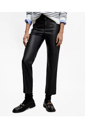 Leased Mango Women's Leather-Effect Straight Trousers