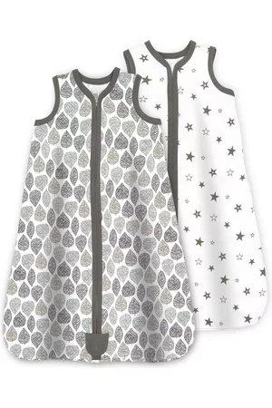 Bublo Baby Baby Wearable Blanket, Cotton Sleep Sacks, 2 Pack Unisex Sleeping Bag Sack, 2-Way Zipper, 0.5 Tog Breathable Cotton