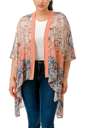 Marcus Adler Ombre Floral Kimono Cover-Up