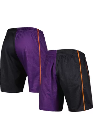 Mitchell & Ness Men's Black and Purple Phoenix Suns Hardwood Classics 2001 Split Swingman Shorts