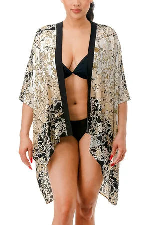 Marcus Adler Ombre Floral Kimono Cover-Up