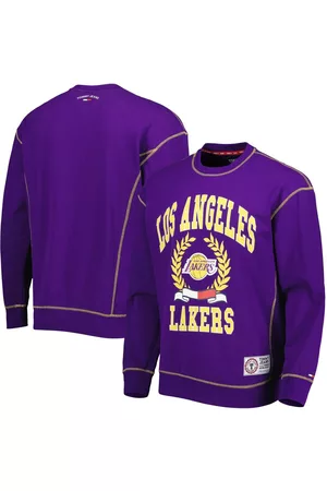 Tommy Hilfiger Men Sports Hoodies - Men's Los Angeles Lakers Peter French Terry Pullover Crew Sweatshirt