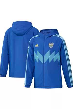 adidas Boys Sports Jackets - Men's Boca Juniors Graphic Raglan Full-Zip Windbreaker Jacket