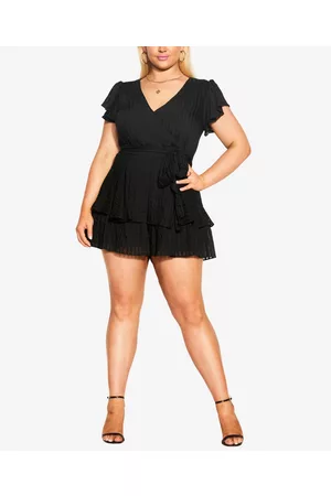 City Chic Women T-Shirts - Trendy Plus Size First Date Romper Shorts